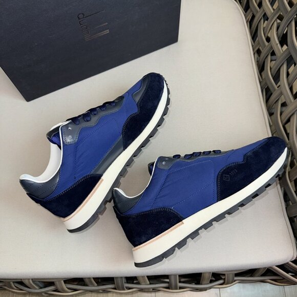 Dunhill Lace-Up Casual Sneakers Blue
